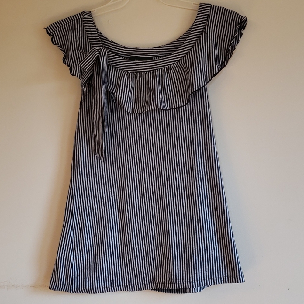 Style & Co. Black and White Sleeveless Blouse Size Large